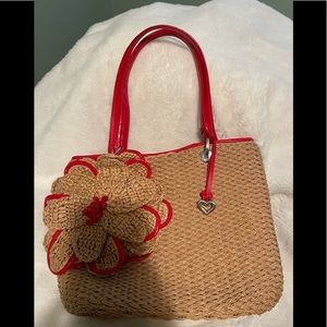 Brighton red straw bag